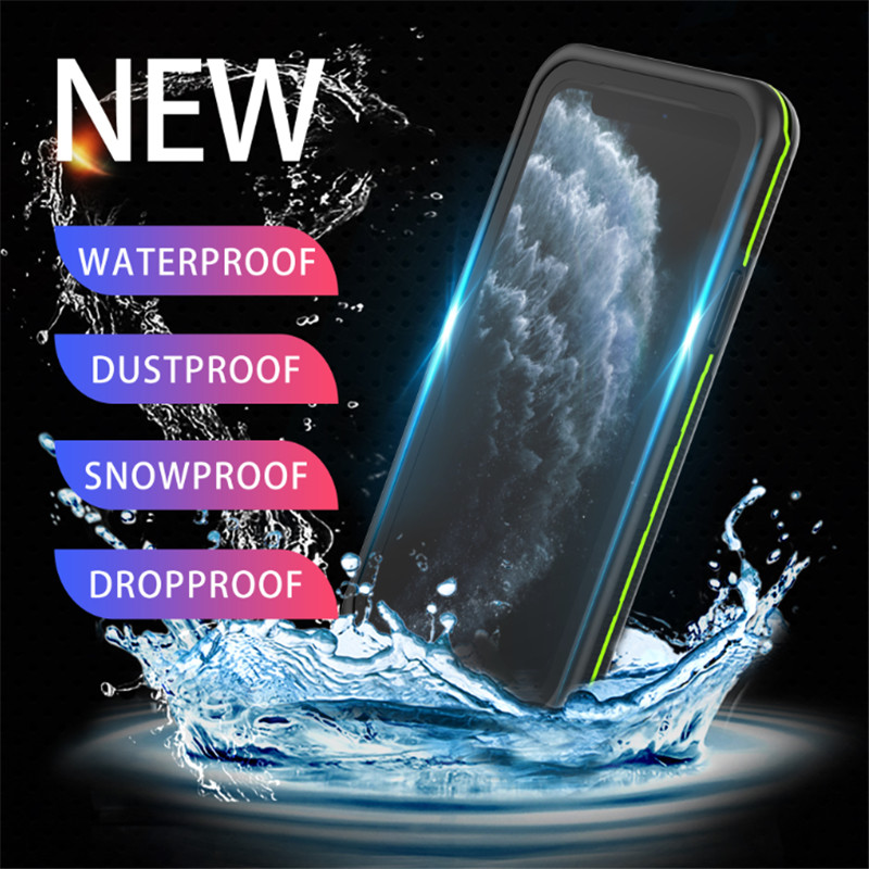 水泳用の防水電話ケースiphone 11 pro max case lifeproof phone（black）with transparent back cover