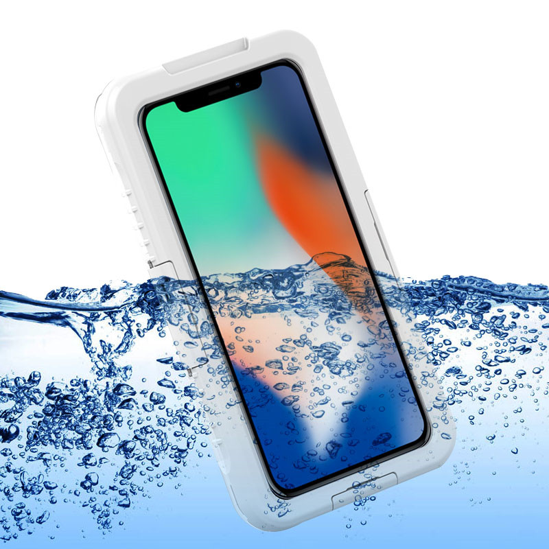 普遍的な携帯電話の防水ケースiphone XS Maxのための小さい明確な防水ケース水中カメラケース（ホワイト）