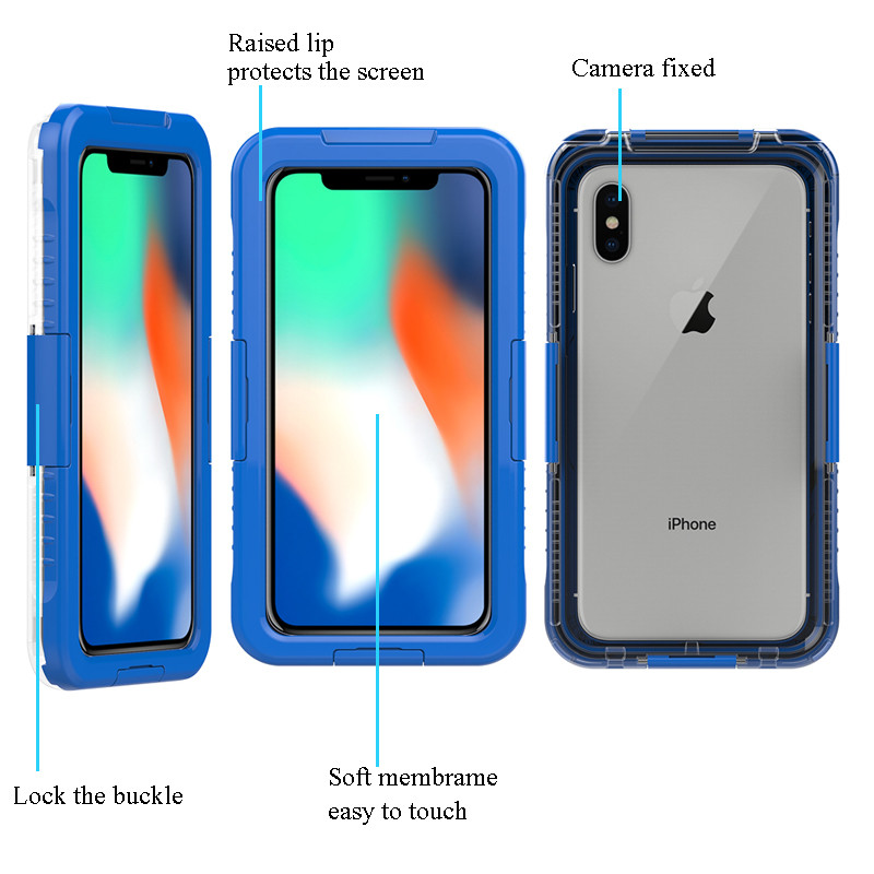 防水電話ケースiphone XS Max耐重量モバイルケースライフプルーフケース（ブルー）