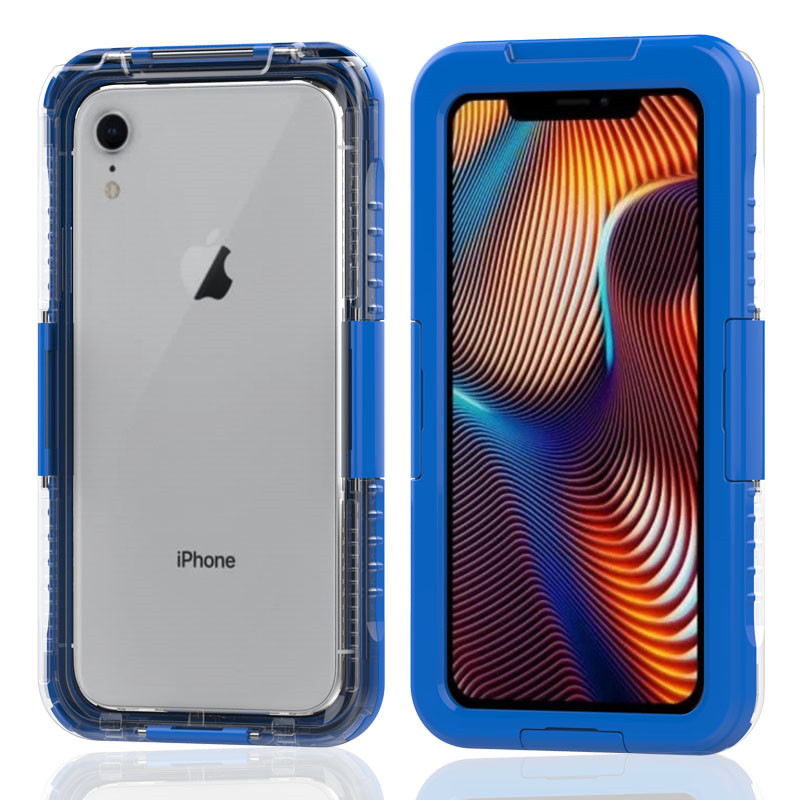 iphone XR（ブルー）のiphoneウォーターショック防塵最高の防水ケースの防水パック