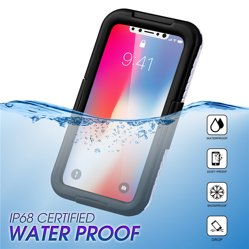 防水ケース携帯電話iphone XS防水ケース格安耐震iphoneケース（ブラック）