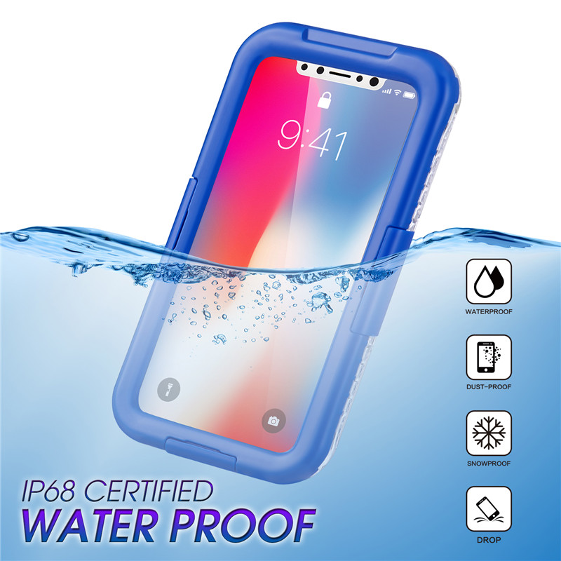 IPP 68最高防水防水電話ケーススイミングトップ防水XSケース（青）
