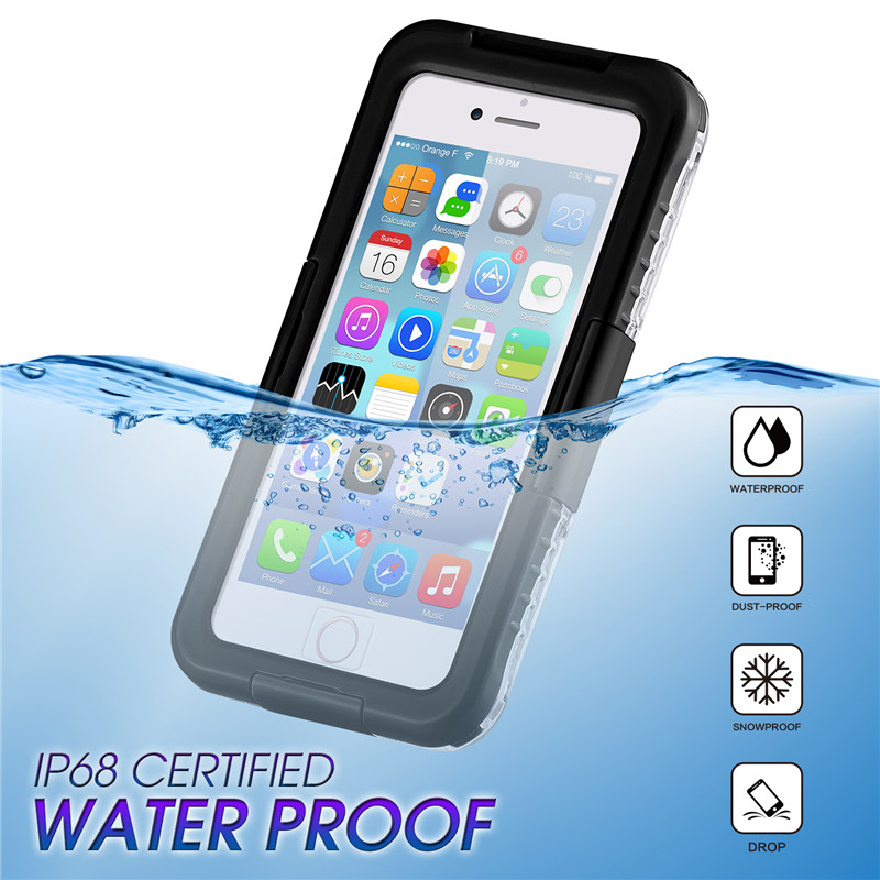 新しい耐用ケースiPhone 8プラス雪プルーフiPhoneケースベスト防水8プラスケース（黒）